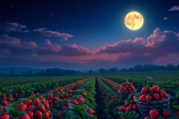 strawberry moon full moon tonight